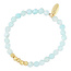 Fushi FUSHI - ARMBAND 6MM HALFEDELSTEEN AMAZONITE EN GOUDEN BALLETJES