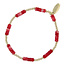 Fushi FUSHI - ARMBAND HALFEDELSTEEN ROSE JADE SCHIJFJES EN 3MM 14KRT