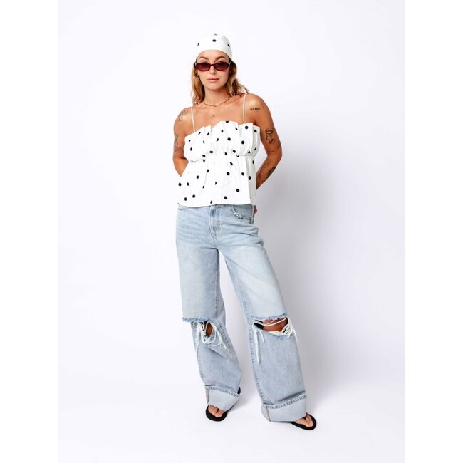 Catwalk Junkie CATWALK JUNKIE - SUPER LOOSE FIT JEANS DAMAGED - BLUE