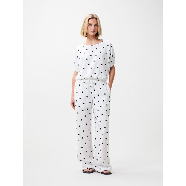 Catwalk Junkie CATWALK JUNKIE - DOTTED PULL ON TROUSERS - OFF WHITE