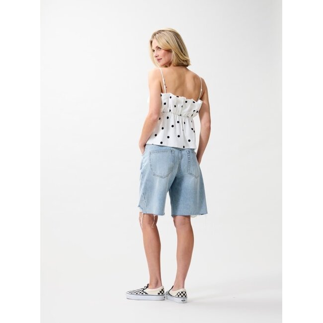 Catwalk Junkie CATWALK JUNKIE - DOTTED SPAGHETTI TOP - OFF WHITE