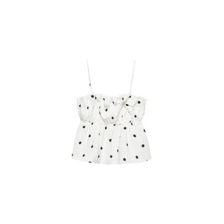 Catwalk Junkie CATWALK JUNKIE - DOTTED SPAGHETTI TOP - OFF WHITE