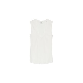 Catwalk Junkie CATWALK JUNKIE - VNECK RIB SINGLET - OFF WHITE