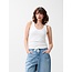 Catwalk Junkie CATWALK JUNKIE - VNECK RIB SINGLET - OFF WHITE