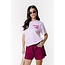 Colourful Rebel COLOURFUL REBEL - PUFF LOGO STRIPE LOOSEFIT TEE - LIGHT PINK
