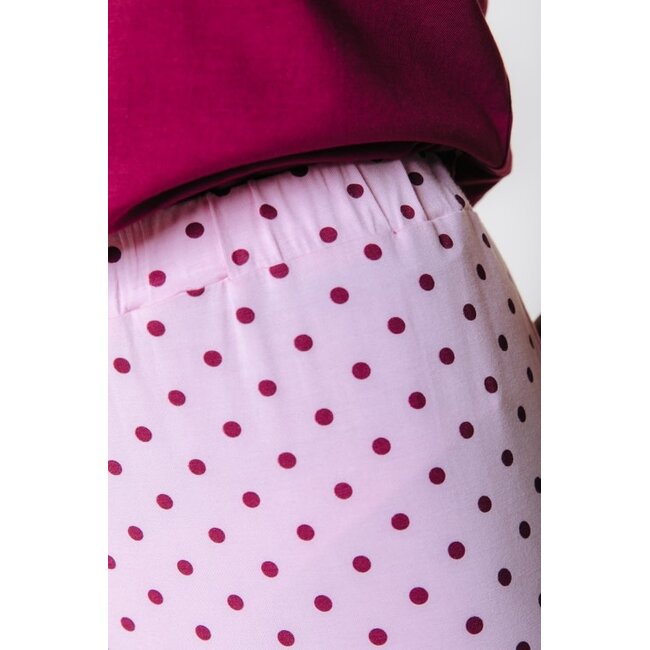 Colourful Rebel COLOURFUL REBEL - JOSIE DOTS MIDI SKIRT - LIGHT PINK