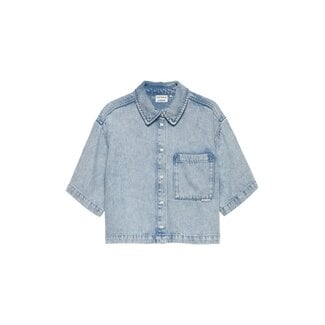 Catwalk Junkie CATWALK JUNKIE - SHORT SLEEVE DENIM BLOUSE - LIGHT BLUE