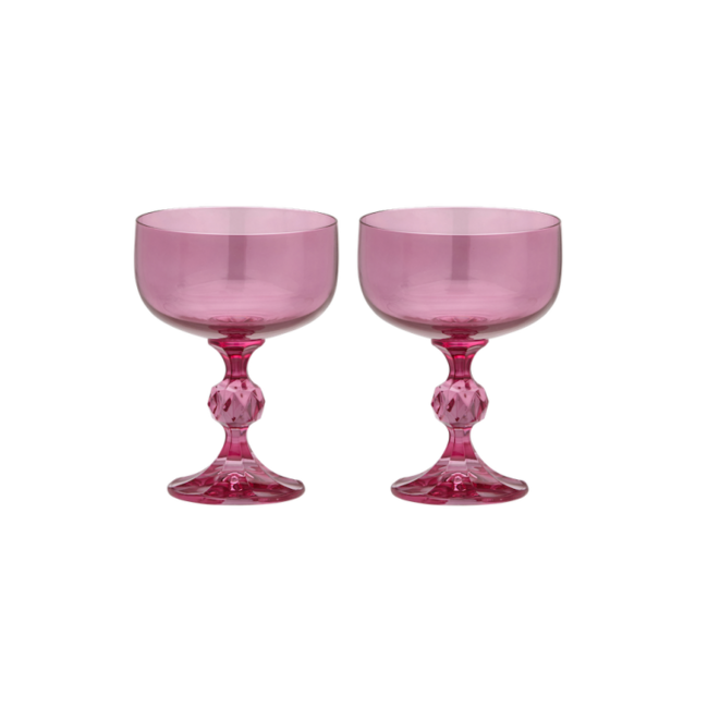 Anna + Nina ANNA + NINA - ROSE COCKTAIL GLASS - SET OF 2