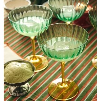 Anna + Nina ANNA + NINA - JAZZY ARANCIA OPTIC CHAMPAGNE GLASS - SET OF 2