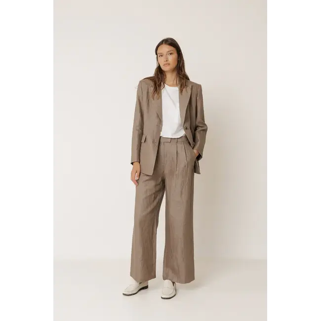 Indi&Cold INDI & COLD - PANTALON - LINEN TABACO