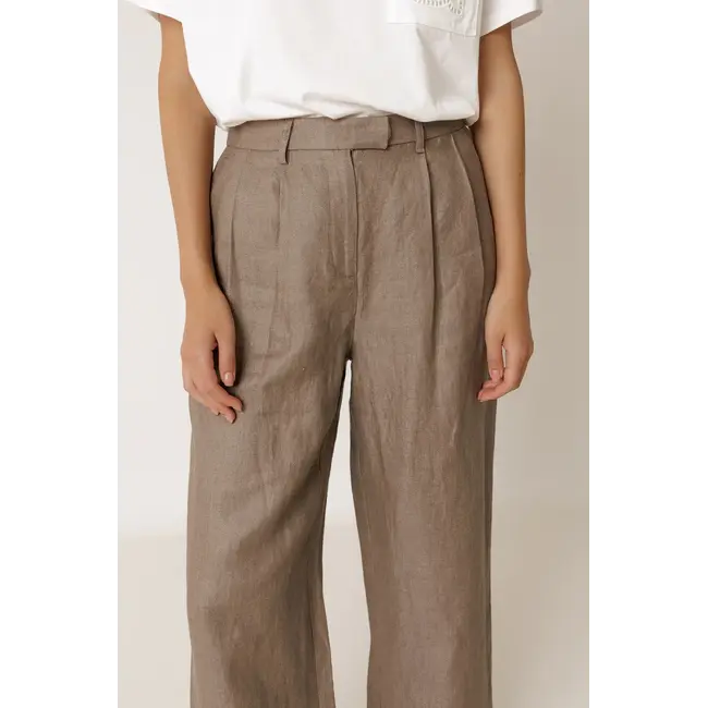 Indi&Cold INDI & COLD - PANTALON - LINEN TABACO