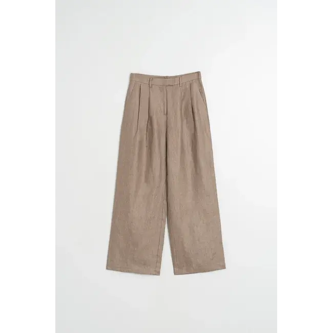 Indi&Cold INDI & COLD - PANTALON - LINEN TABACO