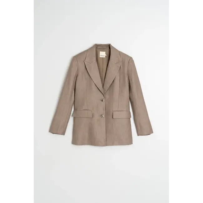 Indi&Cold INDI & COLD - BLAZER LINEN AMERICANA - TABACO