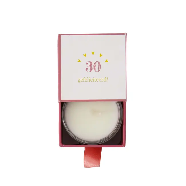 Zusss ZUSSS - GEURKAARS GLAS IN DOOSJE 30 GEFELICITEERD - WHITE/PINK