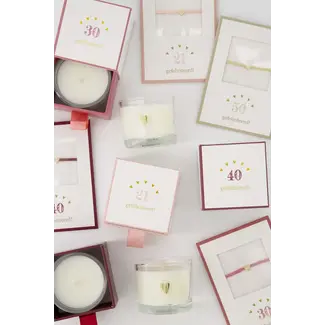 Zusss ZUSSS - GEURKAARS GLAS IN DOOSJE 50 GEFELICITEERD - WHITE/GOLD