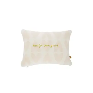 Zusss ZUSSS - KUSSEN HARTJE VAN GOUD - 35 X 25CM - OFF WHITE/GOLD