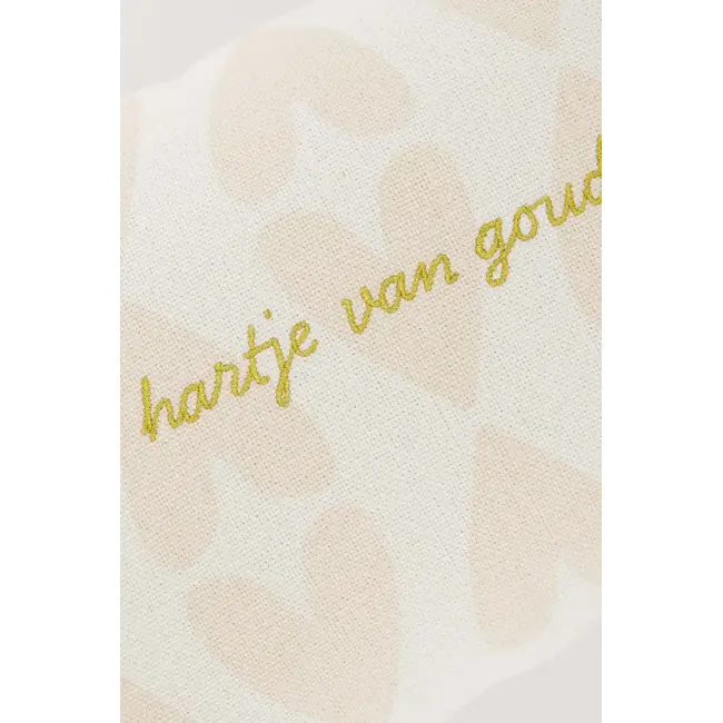 Zusss ZUSSS - KUSSEN HARTJE VAN GOUD - 35 X 25CM - OFF WHITE/GOLD