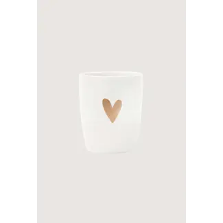 Zusss ZUSSS - ESPRESSO MOK HEART - WHITE/GOLD