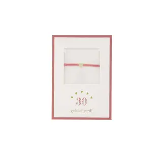 Zusss ZUSSS - ARMBANDJE HARTJE 30 GEFELICITEERD - WHITE/PINK