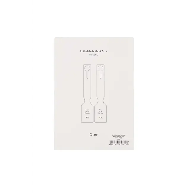 Zusss ZUSSS - SET VAN 2 KOFFERLABELS - MR & MRS