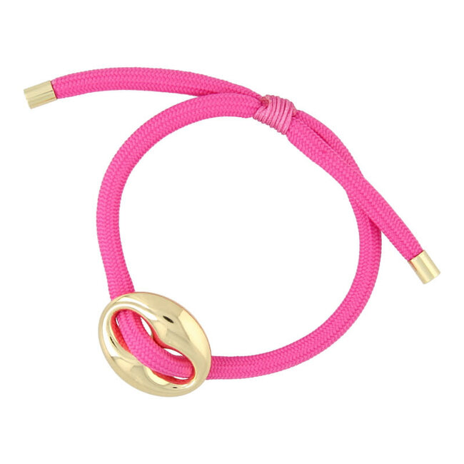 Fushi FUSHI - ARMBAND GEKLEURD TOUW BOON GOUD - CERISE