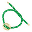 Fushi FUSHI - ARMBAND GEKLEURD TOUW BOON GOUD - GROEN