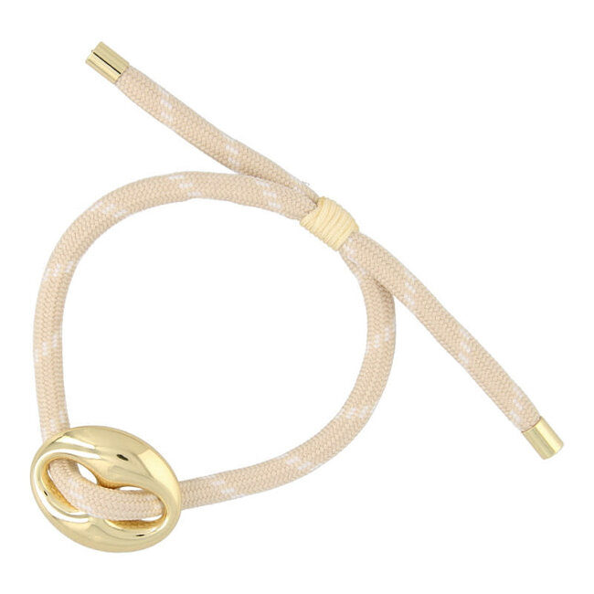 Fushi FUSHI - ARMBAND GEKLEURD TOUW BOON GOUD - BEIGE