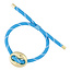Fushi FUSHI - ARMBAND GEKLEURD TOUW BOON GOUD - BLAUW
