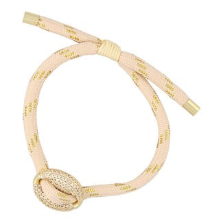Fushi FUSHI - ARMBAND GEKLEURD TOUW BOON GOUD - GLITTER BEIGE