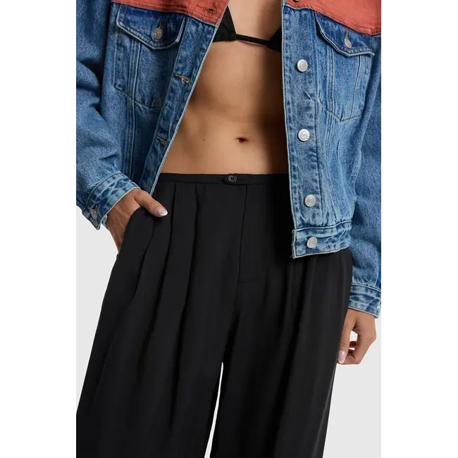 Alix The Label ALIX THE LABEL - LADIES WOVEN MODAL WIDE LEG PANTS - BLACK