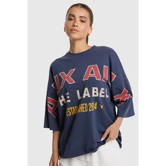 Alix The Label ALIX THE LABEL - LADIES KNITTED BIG ALIX ALIX T-SHIRT - NAVY