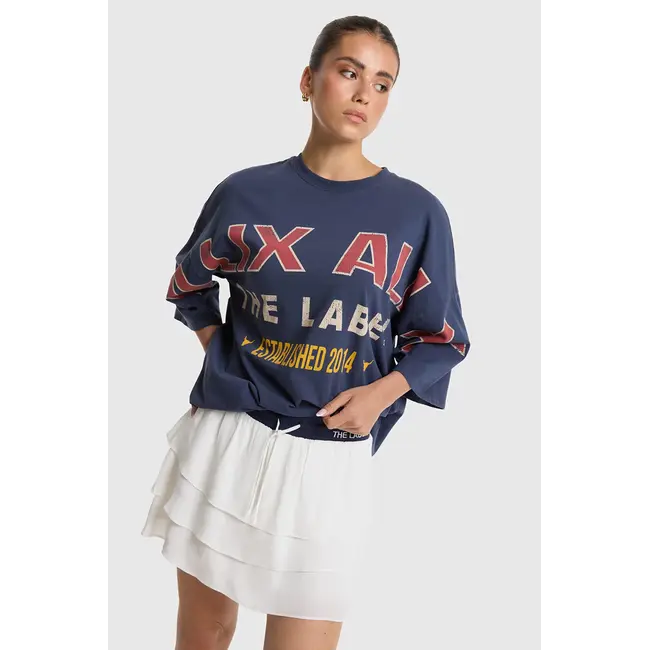 Alix The Label ALIX THE LABEL - LADIES KNITTED BIG ALIX ALIX T-SHIRT - NAVY