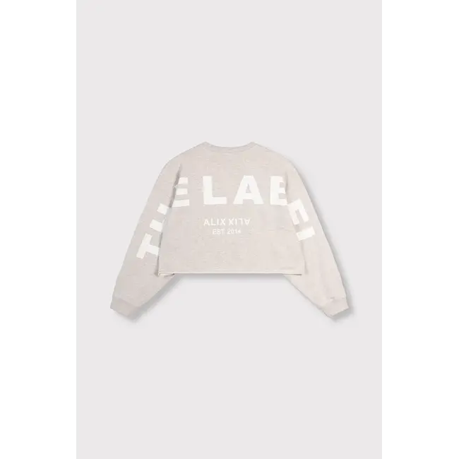 Alix The Label ALIX THE LABEL - LADIES KNITTED BACK PRINT SWEATER - LIGHT GREY MELANGE