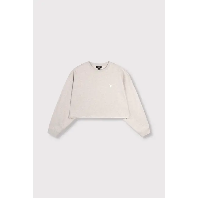Alix The Label ALIX THE LABEL - LADIES KNITTED BACK PRINT SWEATER - LIGHT GREY MELANGE