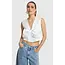 Alix The Label ALIX THE LABEL - LADIES WOVEN TEXT BOW TOP - CREAM