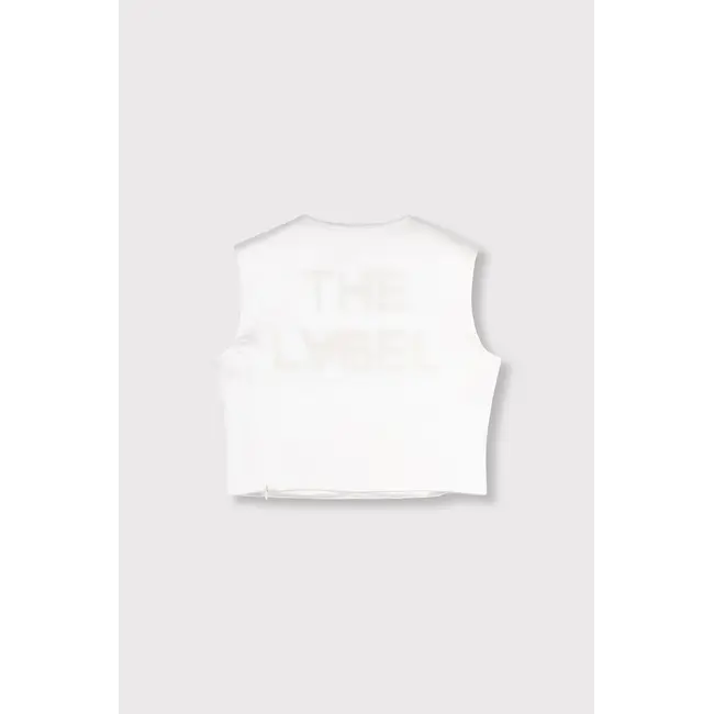 Alix The Label ALIX THE LABEL - LADIES WOVEN TEXT BOW TOP - CREAM