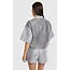 Alix The Label ALIX THE LABEL - LADIES KNITTED FOIL CROPPED BLOUSE - LIGHT GREY