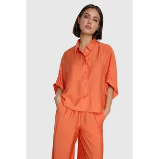 Alix The Label ALIX THE LABEL - LADIES WOVEN IRREGULAR OVERSIZED BLOUSE - ORANGE