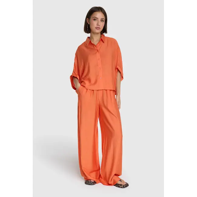 Alix The Label ALIX THE LABEL - LADIES WOVEN IRREGULAR OVERSIZED BLOUSE - ORANGE