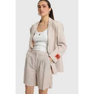 Alix The Label ALIX THE LABEL - LADIES WOVEN STRIPED BLAZER - SAND