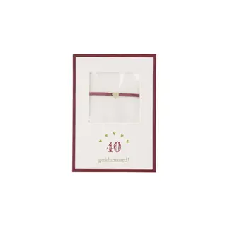 Zusss ZUSSS - ARMBANDJE HARTJE 40 GEFELICITEERD - WHITE/PORT