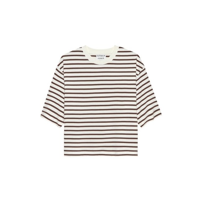 Catwalk Junkie CATWALK JUNKIE - LOOSE FIT STRIPED TSHIRT - ROCKY ROAD