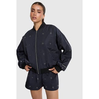 Alix The Label ALIX THE LABEL - WOVEN EYELET BOMBER - NAVY