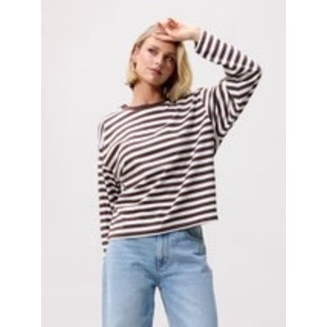 Catwalk Junkie CATWALK JUNKIE - STRIPED LONG SLEEVE - COFFEE BEAN