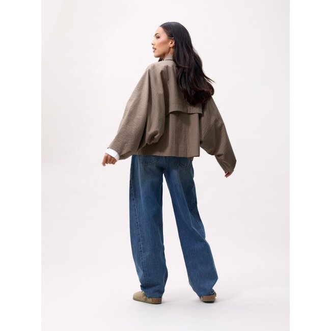 Catwalk Junkie CATWALK JUNKIE - CHECK CAPE JACKET - MOUNTAIN VIEW