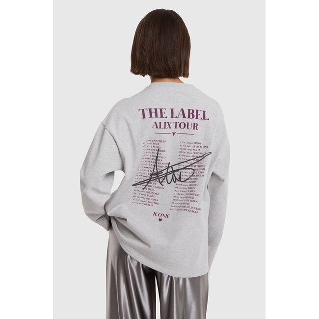 Alix The Label ALIX THE LABEL - PHOTO LONGSLEEVE T-SHIRT - SOFT GREY MELANGE