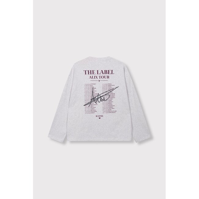 Alix The Label ALIX THE LABEL - PHOTO LONGSLEEVE T-SHIRT - SOFT GREY MELANGE