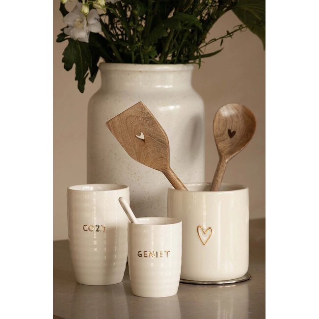 Zusss ZUSSS - COFFEE MUG GENIET - WHITE/GOLD