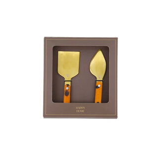 Zusss ZUSSS - CHEESE KNIFES - HAPPY HOME - DARK BROWN/GOLD