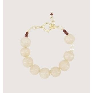 Zusss ZUSSS - CHUNKY BEAD BRACELET - GREY OYSTER